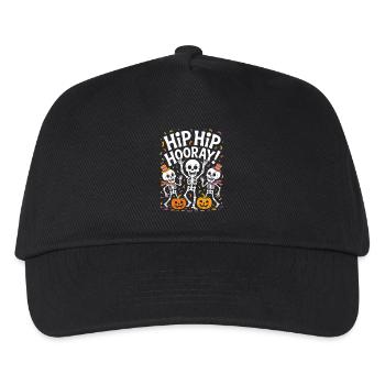 Halloween Hip Hip Hooray Tanzende Skelette - Kinder Basecap - Schwarz - Vorne