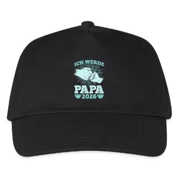 Werdender Vater ICH WERDE PAPA 2026 Lustig - Kinder Basecap - Schwarz - Vorne