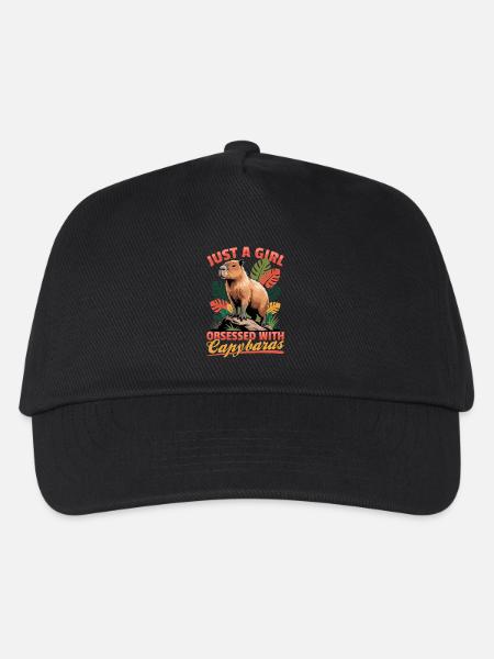 Funny Capybara - Kinder Basecap - Schwarz