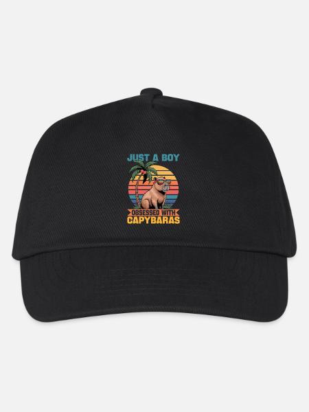 Funny Capybara - Kinder Basecap - Schwarz