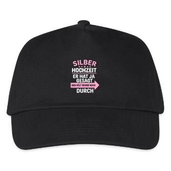 Humorous Silver Saying T-Shirt for Weddings - Kids’ Baseball Cap - black - Front