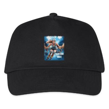 MME ROLLER LOIN DES SOUCIS - Casquette de baseball Enfant - noir - Devant