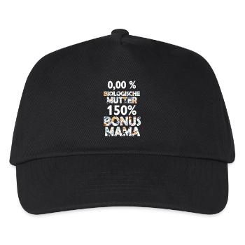 Mama Bonus Mama Mutter Mami Muttertag Geschenk - Kinder Basecap - Schwarz - Vorne