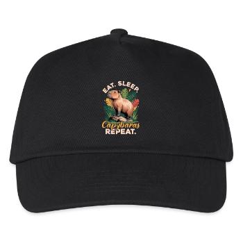 Funny aesthetic Kawaii Capybara - Kids’ Baseball Cap - black - Front