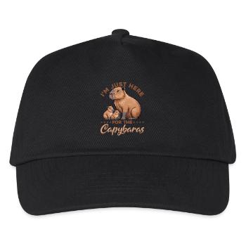 Funny aesthetic Kawaii Capybara - Kids’ Baseball Cap - black - Front