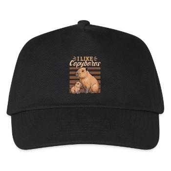 Funny aesthetic Kawaii Capybara - Kids’ Baseball Cap - black - Front