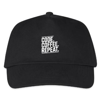 Code Coffee Repeat - Kids’ Baseball Cap - black - Front