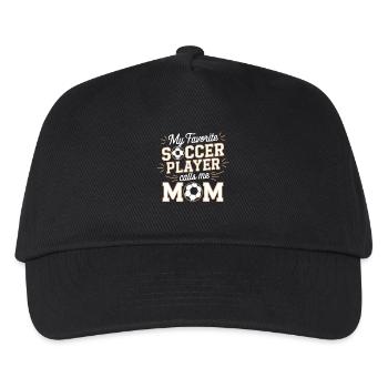 My favorite soccer player takes me mom - Kids’ Baseball Cap - black - Front