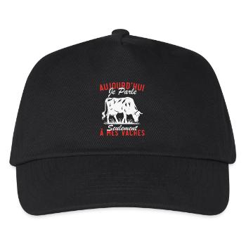 Today I only talk to my cows - Kids’ Baseball Cap - black - Front