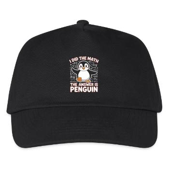 I Did The Math The Answer Is Penguin - Kids’ Baseball Cap - black - Front