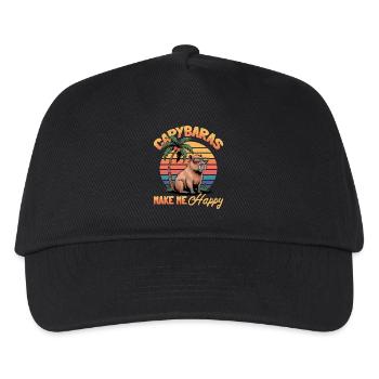 Funny aesthetic Kawaii Capybara - Kids’ Baseball Cap - black - Front