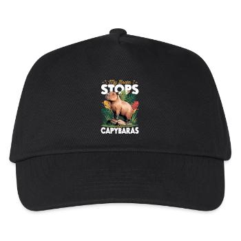 Funny aesthetic Kawaii Capybara - Kids’ Baseball Cap - black - Front