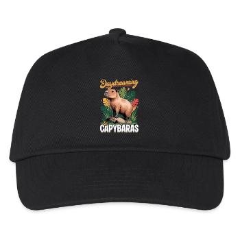 Funny aesthetic Kawaii Capybara - Kids’ Baseball Cap - black - Front