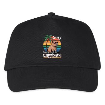 Funny aesthetic Kawaii Capybara - Kids’ Baseball Cap - black - Front