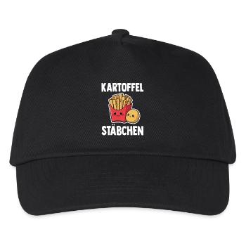 Pommes Kartoffelsticks Geschenk Fast Food - Kinder Basecap - Schwarz - Vorne