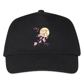 Vollmond mit Kirschblüte - Kinder Basecap - Schwarz - Vorne