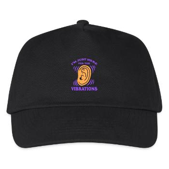 Deaf Deaf Just Here For The Vibrations - Kids’ Baseball Cap - black - Front