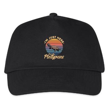 Funny aesthetic Kawaii Platypus - Kids’ Baseball Cap - black - Front