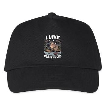Funny aesthetic Kawaii Platypus - Kids’ Baseball Cap - black - Front