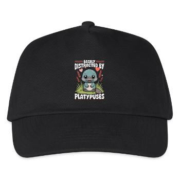 Funny aesthetic Kawaii Platypus - Kids’ Baseball Cap - black - Front