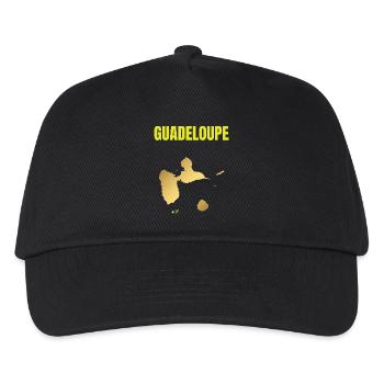 Guadeloupe West Indies Golden Map T-shirt - Kids’ Baseball Cap - black - Front