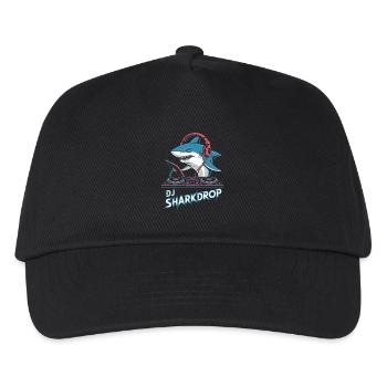 DJ SHARKDROP Hai DJ Mit Kopfhörern Am Mischpult - Kinder Basecap - Schwarz - Vorne