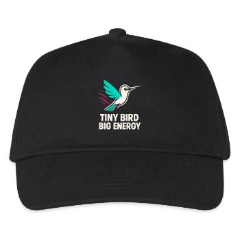 Funny Hummingbird Mem Winziger Vogel Big Energy - Kinder Basecap - Schwarz - Vorne