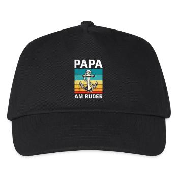 Future Dad DAD AT THE HELM Retro Funny - Kids’ Baseball Cap - black - Front