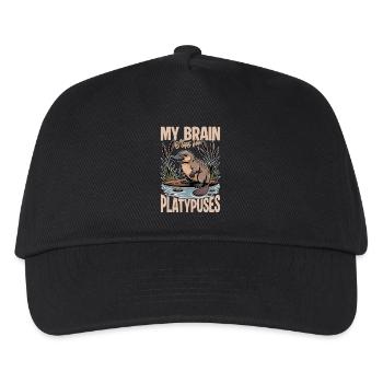 Funny aesthetic Kawaii Platypus - Kids’ Baseball Cap - black - Front