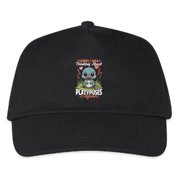 Funny aesthetic Kawaii Platypus - Kids’ Baseball Cap - black - Front