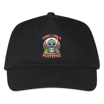 Funny aesthetic Kawaii Platypus - Kids’ Baseball Cap - black - Front