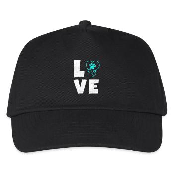Tierliebe Logo mit Pfotenherz - Kinder Basecap - Schwarz - Vorne