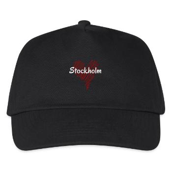 Ich liebe Stockholm, Stockholm, Schweden - Kinder Basecap - Schwarz - Vorne