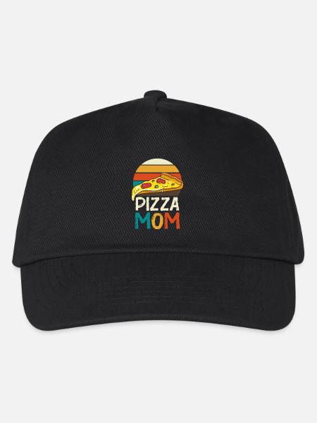 Pizza Mom Slice Retro - Kinder Basecap - Schwarz
