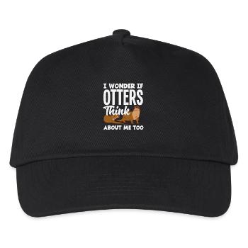 Seeotter Cartoon Denk An Mich - Kinder Basecap - Schwarz - Vorne