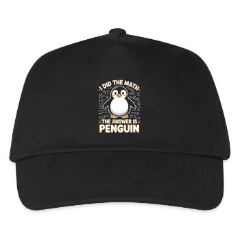 I Did The Math The Answer Is Penguin - Kids’ Baseball Cap - black - Front