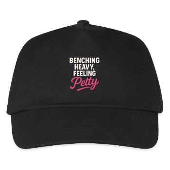 Lustige Bank Pressedmeme Spot Me Bro Powerlifting - Kinder Basecap - Schwarz - Vorne