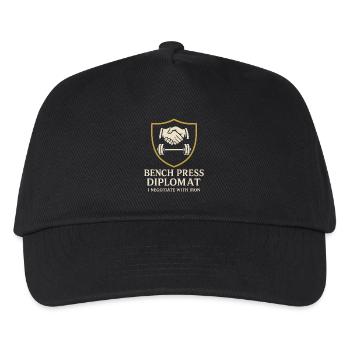 Lustige Bank Pressedmeme Spot Me Bro Powerlifting - Kinder Basecap - Schwarz - Vorne