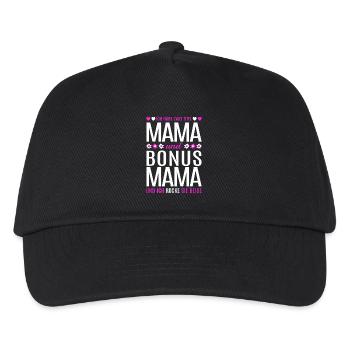 Mama Bonus Mama Stiefmutter Muttertag Geschenk - Kinder Basecap - Schwarz - Vorne