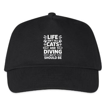 Diving Saying Cats Funny Diving Gift - Kids’ Baseball Cap - black - Front