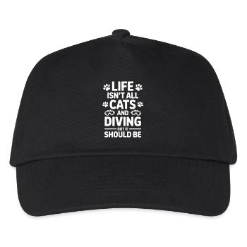Diving Saying Cats Funny Diving Gift - Kids’ Baseball Cap - black - Front