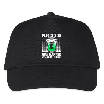 Werdender Vater ALPAKAPAPA Retro Lustiges - Kinder Basecap - Schwarz - Vorne