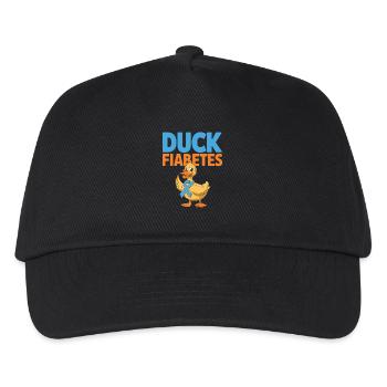  Duck Fiabetes Ente Diabetes Awareness Blaues Band - Kinder Basecap - Schwarz - Vorne