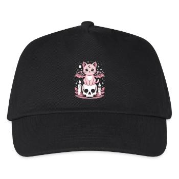 Chat Goth Pastel Kawaii - Casquette de baseball Enfant - noir - Devant