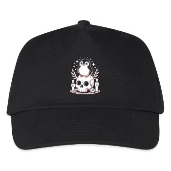 Kawaii Pastel Goth Pingouin - Casquette de baseball Enfant - noir - Devant