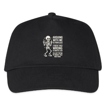 Quarrel With Me Is Pointless Humor Skeleton - Kids’ Baseball Cap - black - Front