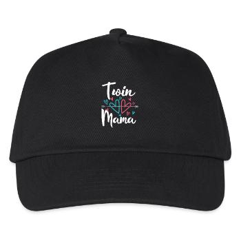 Zwillingsmama Schwangerschaft Mom of Twins - Kinder Basecap - Schwarz - Vorne