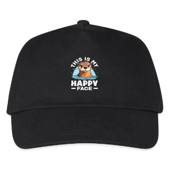 Seeotter Cartoon Glückes Gesicht - Kinder Basecap - Schwarz - Vorne