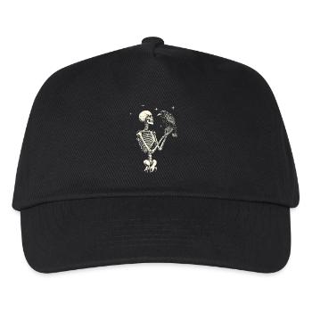 Skeleton with Raven - Kids’ Baseball Cap - black - Front