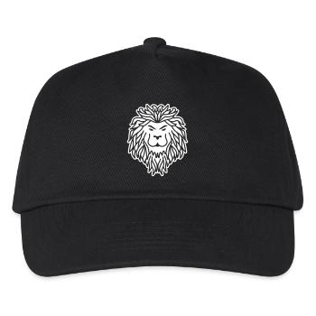 Löwe Tribal – Kraftvolles Wappentier-Design - Kinder Basecap - Schwarz - Vorne